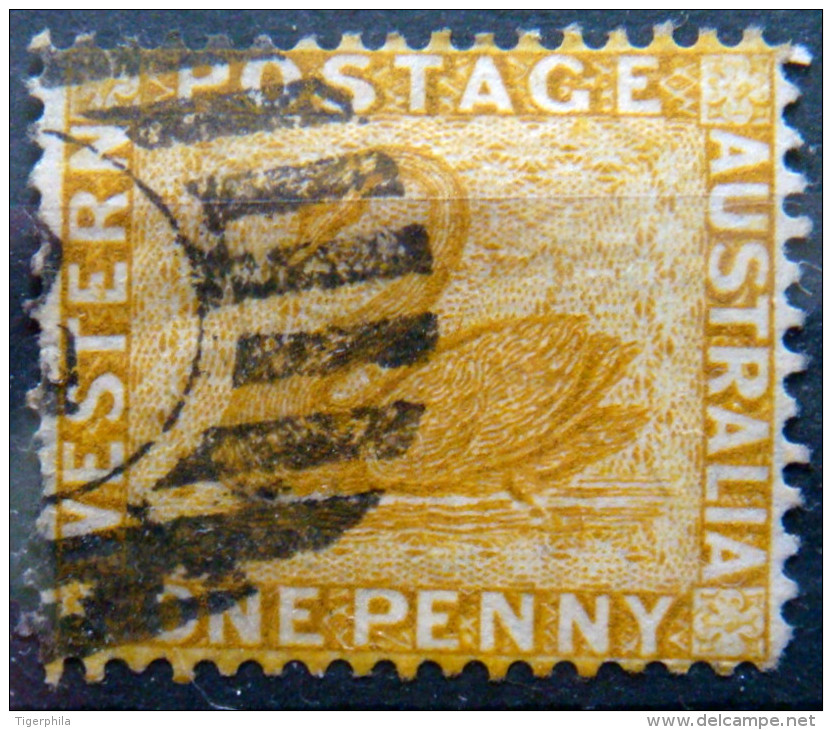 WESTERN AUSTRALIA 1882 1d Swan USED Scott49 CV$2.80 Watermark : Crown & CA - Gebruikt