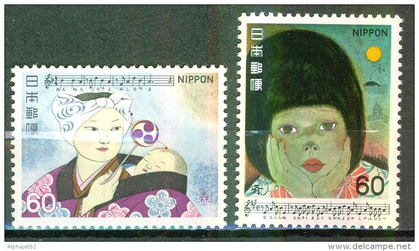 Chants Japonais - JAPON - Berceuse, Mère Et Enfant - Noix De Coco -  N° 1353-1354 ** - 1981 - Neufs