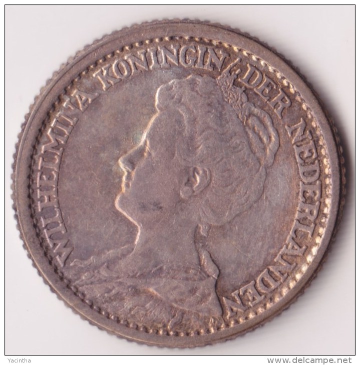 @Y@  NEDERLAND  25 Cent 1918    (2940)  Prachtig Patina - 0.5 Cent
