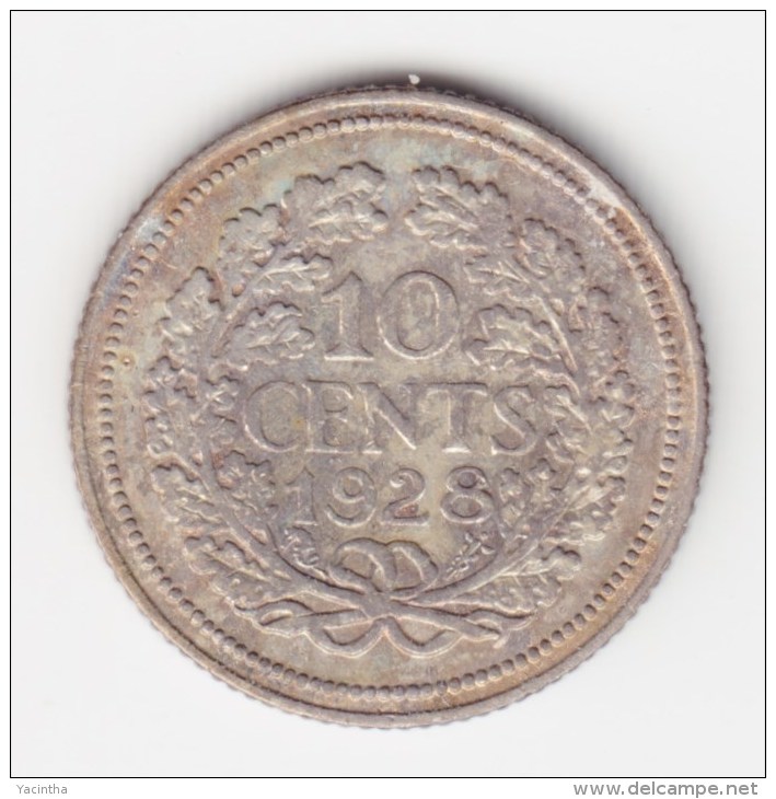 @Y@  NEDERLAND  10 Cent 1928    (2936)  Prachtig Patina - 0.5 Centavos