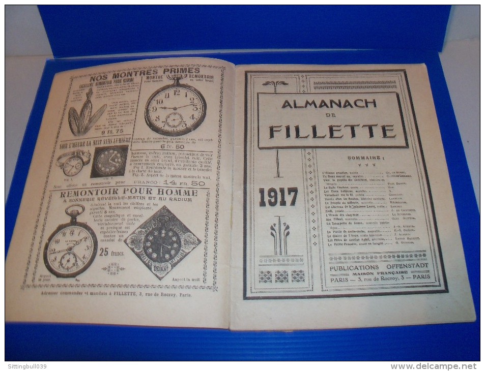 Huguet. Almanach De Fillette.1917.Publicat° Offenstadt. 8 Femmes De Pays Alliés Portent Chacune Le Drapeau De Leur Pays - Agendas & Calendarios