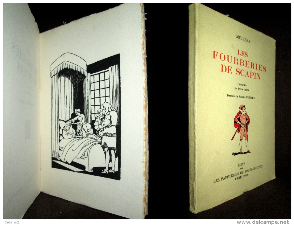 «Les FOURBERIES De SCAPIN» MOLIERE Comedie Theatre Theater Illustration Dessin Joseph HEMARD 1930 Velin Bouffant ! - Autores Franceses