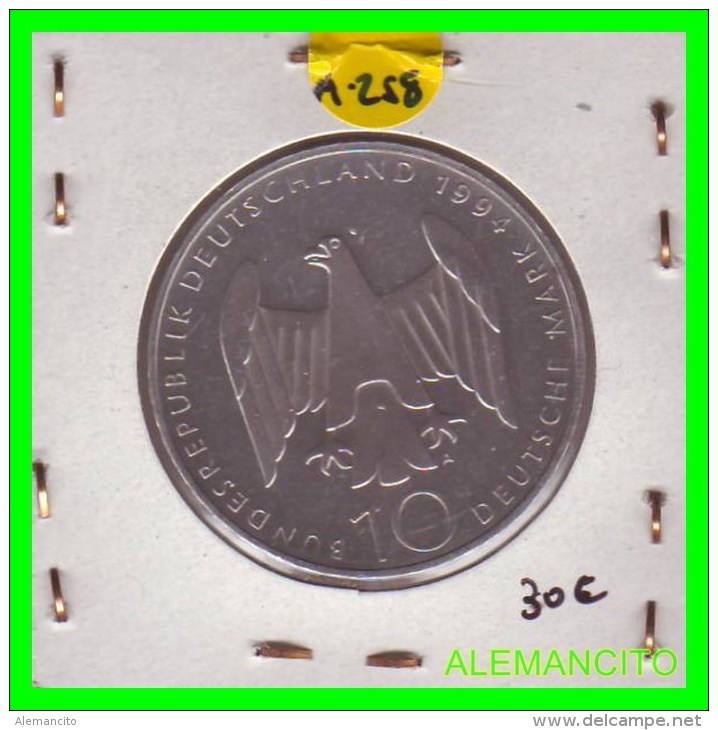 ALEMANIA  - BRD  - MONEDA DE 10 DM  PLATA  S/C  AÑO 1994-A  PROOF - Conmemorativas