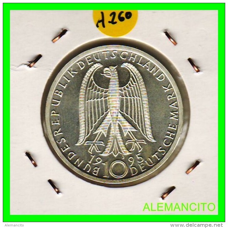 ALEMANIA  - BRD  - MONEDA DE 10 DM  PLATA  S/C  AÑO 1995-J - Conmemorativas