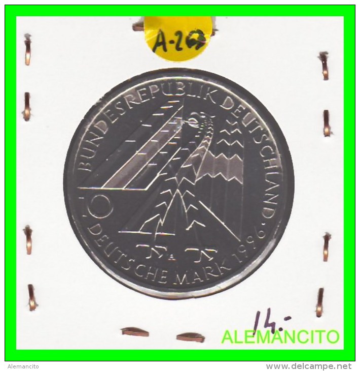 ALEMANIA  - BRD  - MONEDA DE 10 DM  PLATA  S/C  AÑO 1996-A PROOF - Conmemorativas