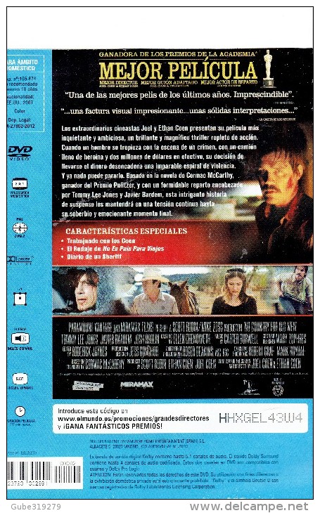 CINEMA DVD - USA 2007 - NO OLD MEN COUNTRY - NO ES PAIS PARA VIEJOS - JAVIER BARDEM-TOMMY LEE JONES-JOSH BROLIN  DIR  HE - Children & Family