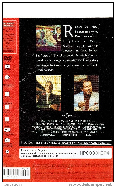 CINEMA DVD - USA-FRANCE 1995 - CASINO - ROBERT DE NIRO - SHARON STONE - JOE PESCI  DIR MASRTIN SCORSESE - UNIVERSAL  LAN - Kinderen & Familie