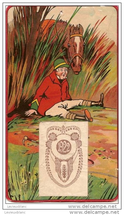 Calendrier/Support D´èphémeride Usagé/Carton Imagé/Chute Du Cavalier /Cheval étonné //Humour/1922      CAL256 - Autres & Non Classés