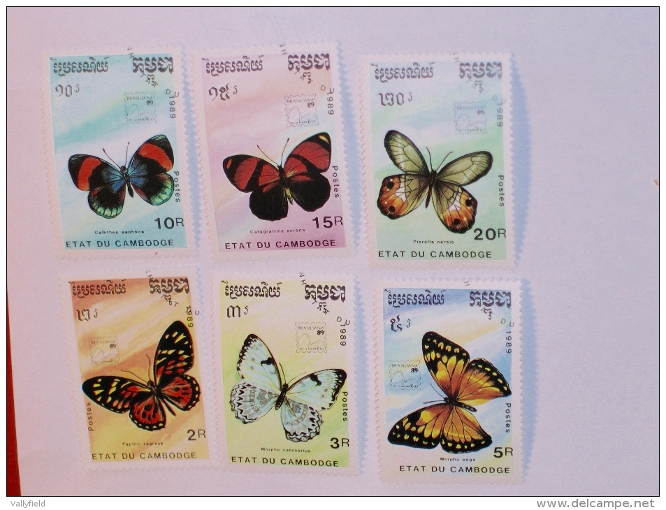 CAMBODGE / CAMBODIA  1989   LOT # 22  BUTTERFLIES - Cambodge