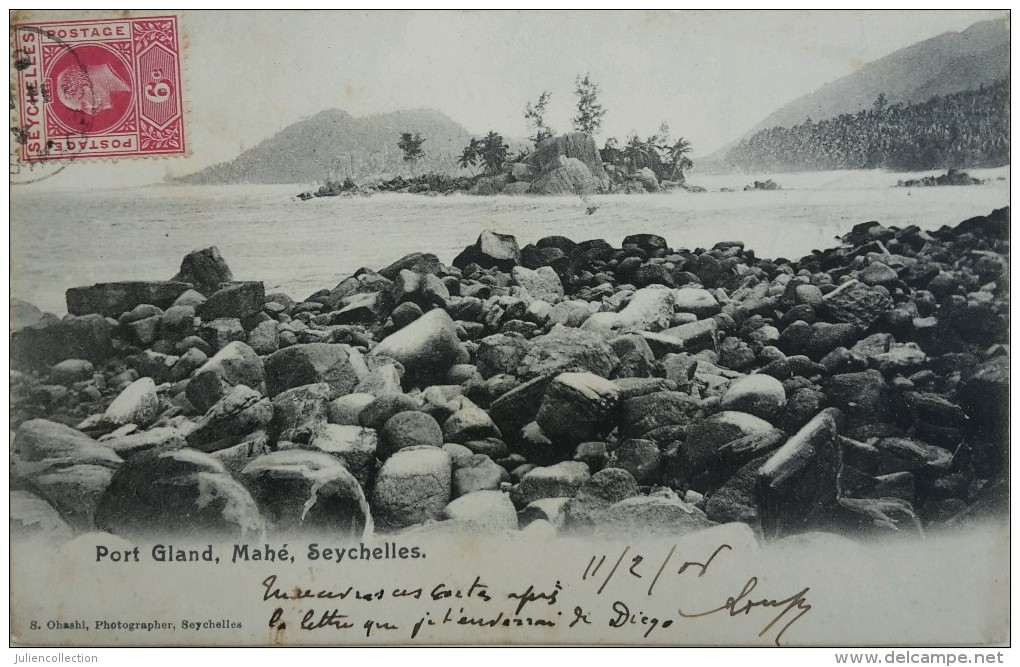 CPA - SEYCHELLES. Port Gland. Mahé. Voyagé Timbre 1906 - Seychellen