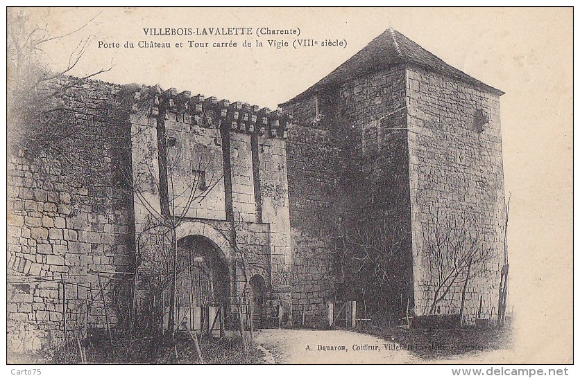 Villebois Lavalette 16 - Porte Du Château Tour Vigie - Cachet Charmant 1931 - Autres & Non Classés