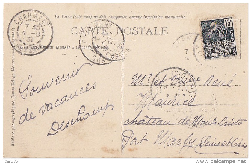 Villebois Lavalette 16 - Porte Du Château Tour Vigie - Cachet Charmant 1931 - Autres & Non Classés