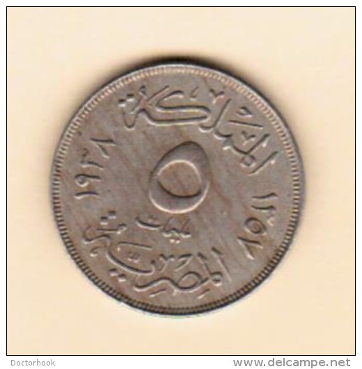 EGYPT   5 MILLIEMESS 1938 (AH 1357) (KM # 363) - Egipto