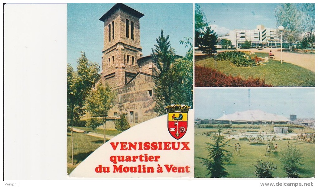 VENISSIEUX -  QUARTIER DU MOULIN A VENT - CARTE MODERNE VOYAGE DE 1981 - Vénissieux