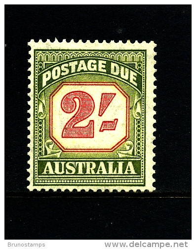 AUSTRALIA - 1954  POSTAGES DUES  2/ CARMINE&YELL/GREEN NEW DESIGN  MINT NH  SG D130 - Impuestos