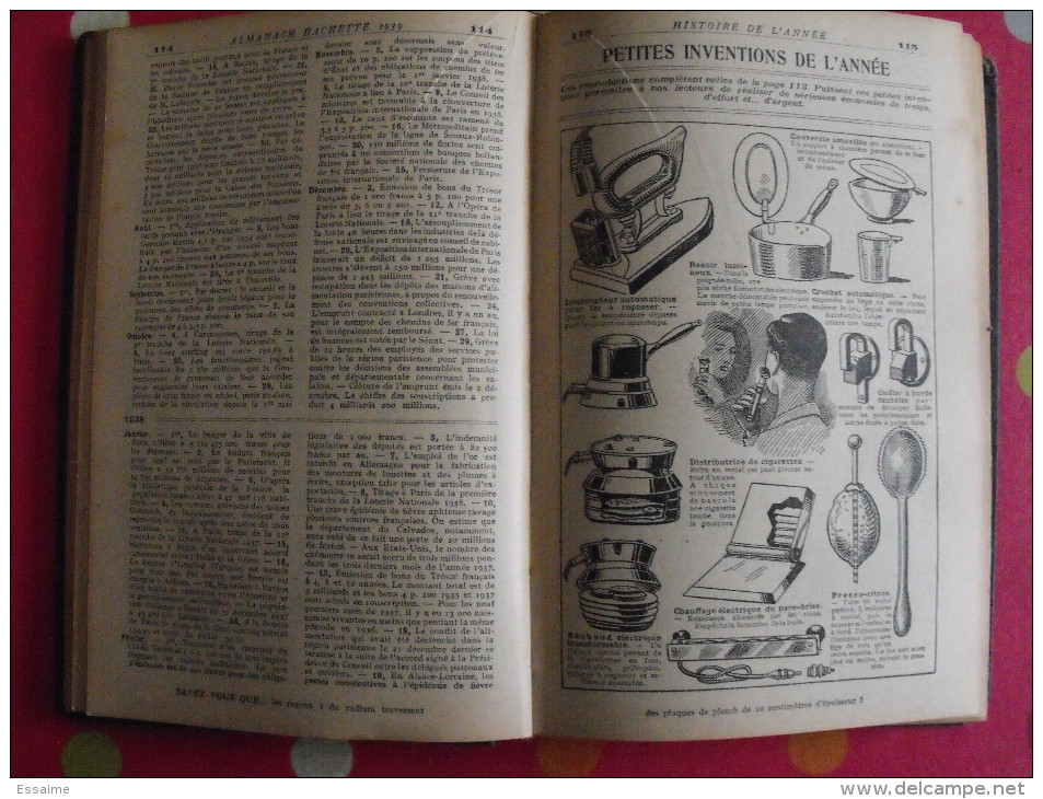 Almanach Hachette 1939. Petite Encyclopédie De La Vie Pratique. étudion De Luxe Cartonnée - 1901-1940