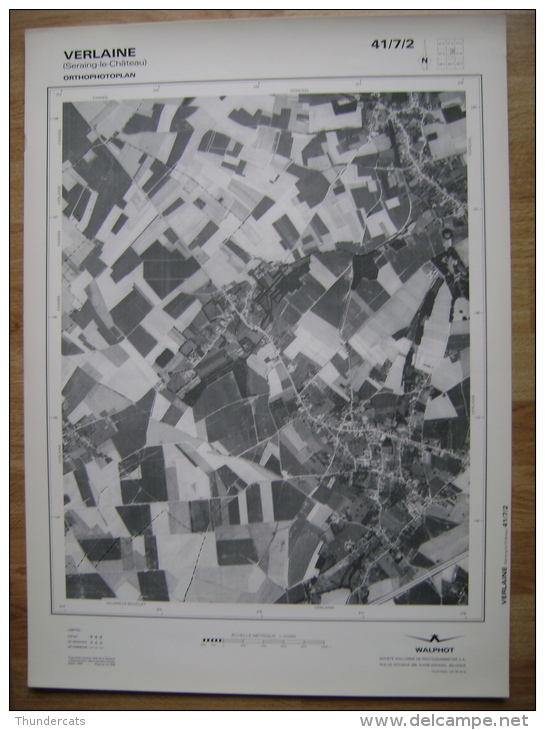 GRAND PHOTO VUE AERIENNE  66 Cm X 48 Cm De 1979  VERLAINE SERAING LE CHATEAU - Topographical Maps