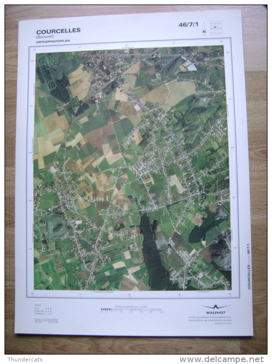 GRAND PHOTO VUE AERIENNE 66 Cm X 48 Cm De 1979  COURCELLES SOUVRET - Cartes Topographiques