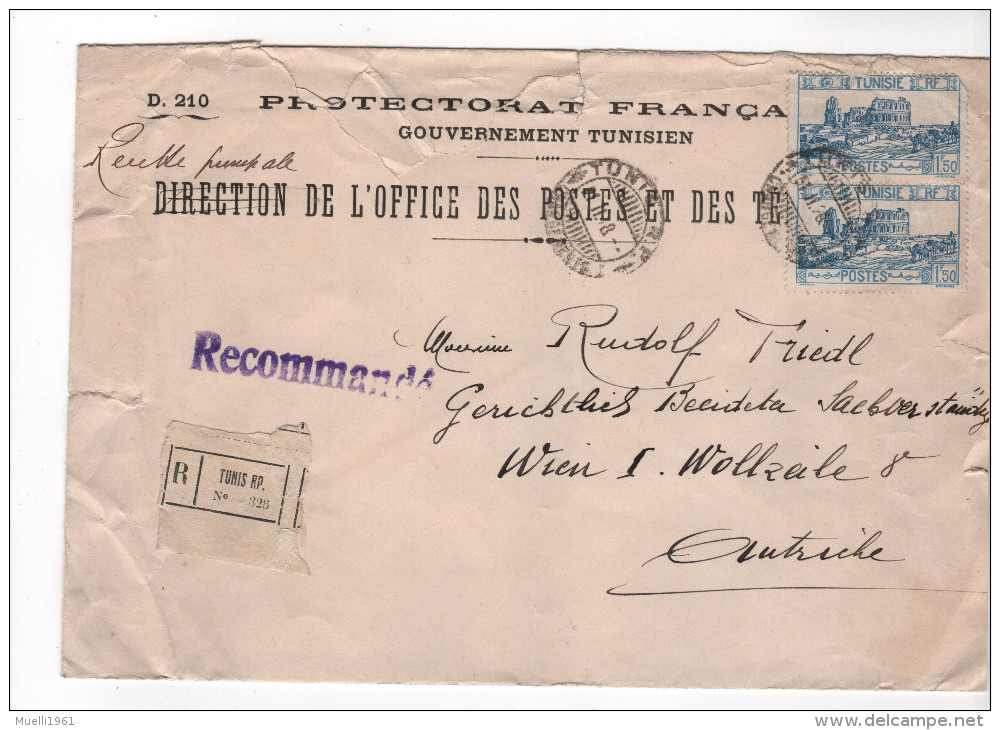 Brief  Tunesien,  Tunis Nach Wien - Lettres & Documents