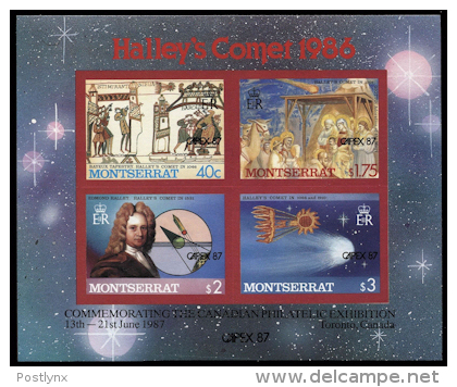 MONTSERRAT 1987 Astronomy Hastings Nasaret Halley's Comet Capex IMPERF.ERROR:no  Red - Montserrat