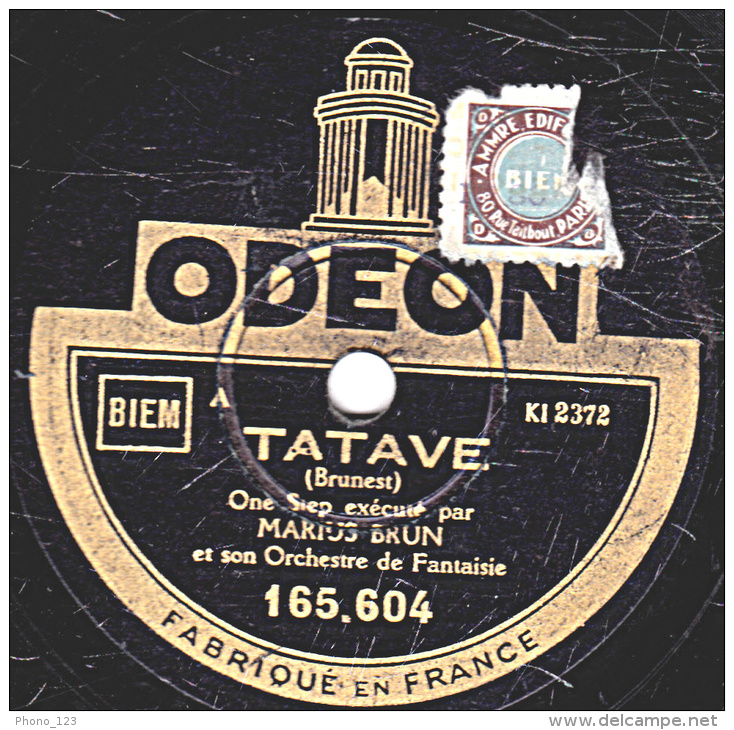 78 Trs - 25 Cm - état B - MARIUS BRUN - TATAVE - YLIEDA - 78 T - Disques Pour Gramophone