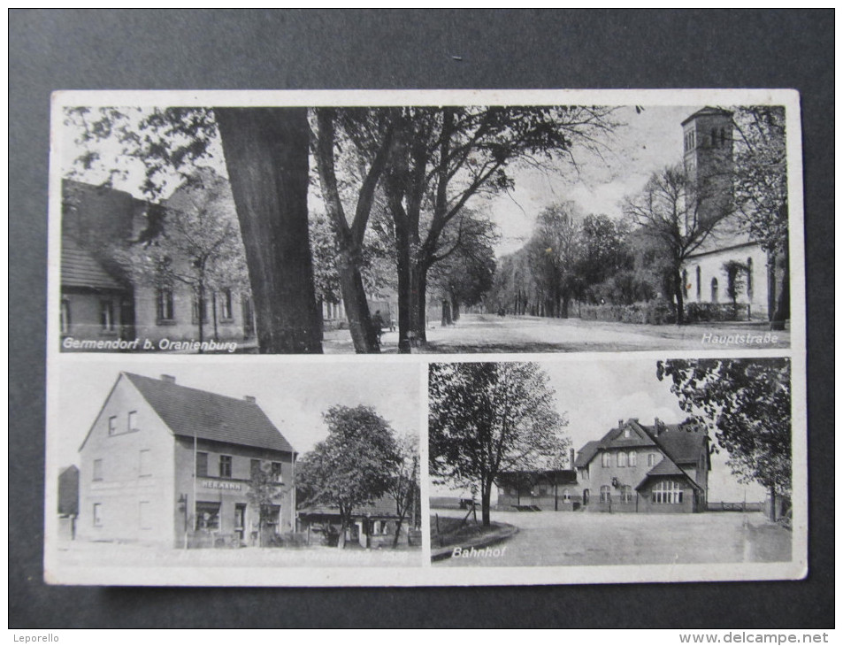 AK GERMENDORF B. ORANIENBURG  Bahnhof + Gasthaus Ca.1940// D*19154 - Oranienburg