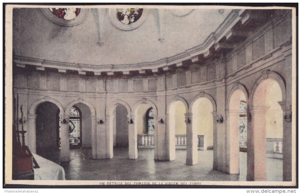 POS-152 CUBA SANTIAGO DE CUBA POSTCARD. CHURCH OF CARIDAD DEL COBRE. INTERIOR DEL CAMERIN DE LA VIRGEN. CIRCA 1940. - Cuba