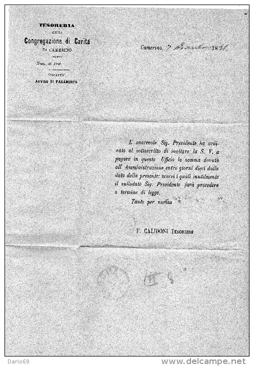 1881  LETTERA CON ANNULLO CAMERINO MACERATA + S. GINESIO - Storia Postale