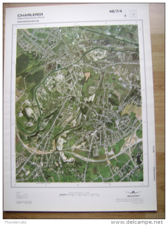 GRAND PHOTO VUE AERIENNE 66 Cm X 48 Cm De 1979 CHARLEROI MARCHIENNE AU PONT - Cartes Topographiques