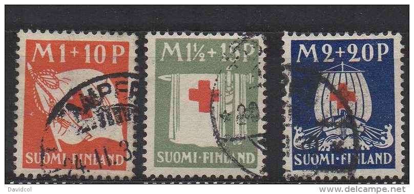 P593.-. FINLAND / FINLANDIA. 1930. SC # : B 2- B 4 - USED- RED CROSS  .-. CV: US $ 40.00 - Dienstzegels
