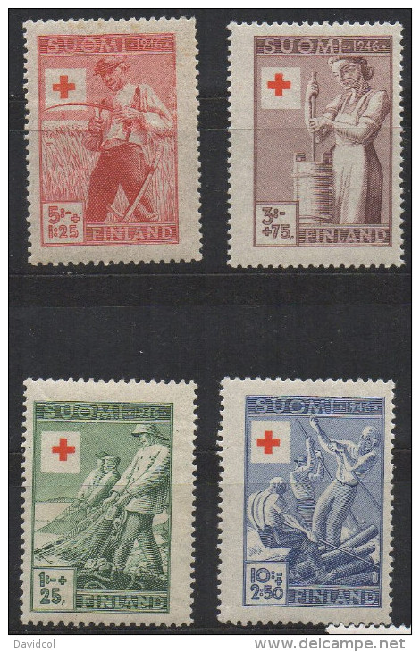 P600.-. FINLAND / FINLANDIA. 1946. SC # : B74 - B77 - MNH- RED CROSS - .-. CV: US $ - Service