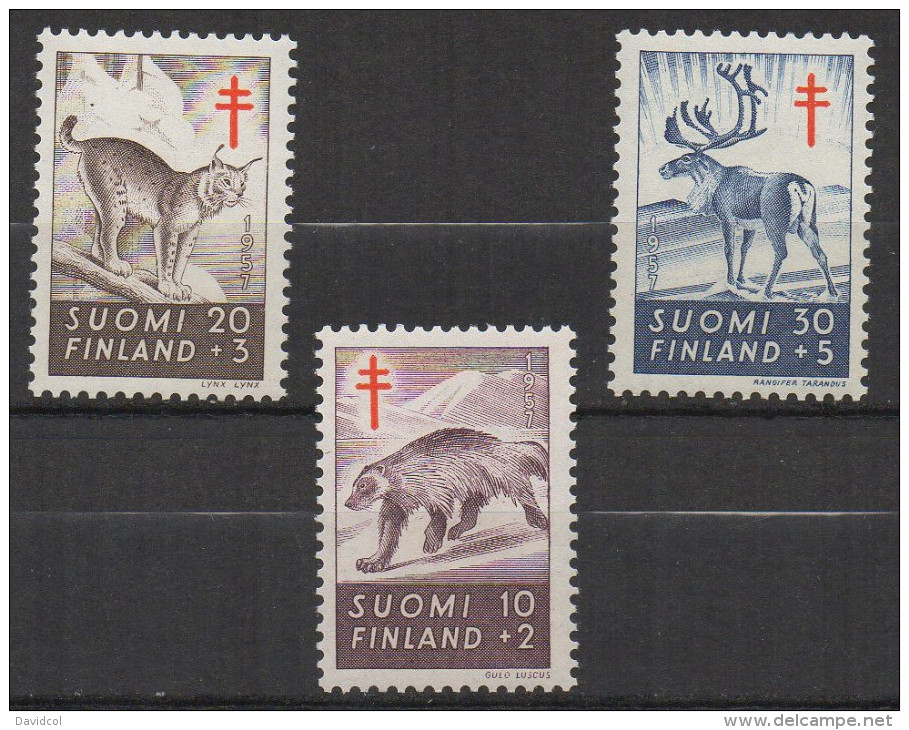 P604.-. FINLAND / FINLANDIA. 1957. SC # : B142- B144 - MNH- TUBERCULOSIS - ANIMALS.-. CV: US $ 6.00 - Servizio