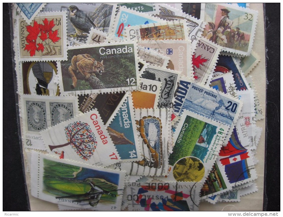 Canada Mixture (duplicates,mixed Cond) 1000 About 83% Commemoratives, 17% Medium/large Definitives,xmas - Vrac (min 1000 Timbres)
