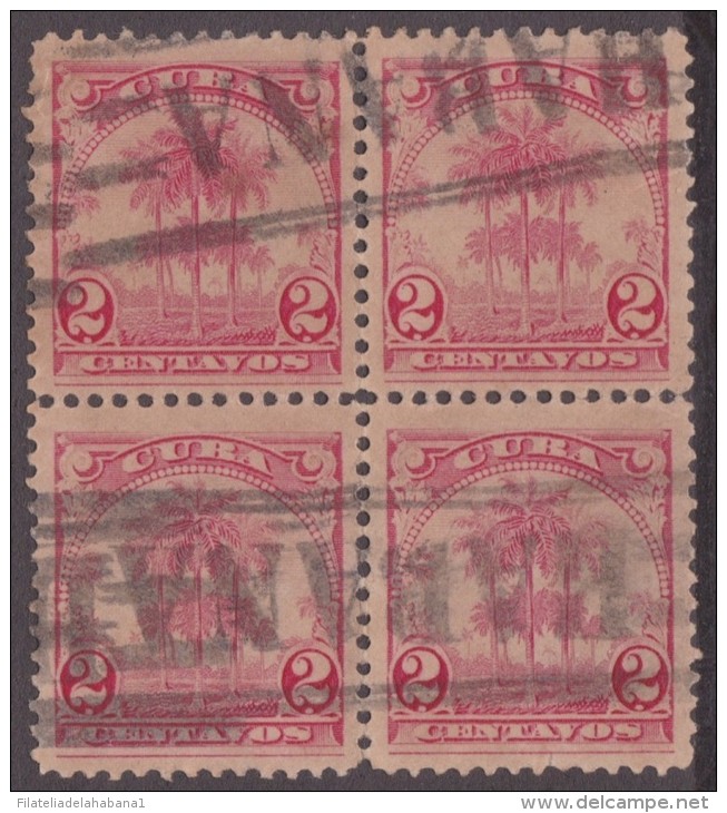 1905-65 CUBA REPUBLICA 1905. 10c FUENTE DE LA INDIA Ed.179. CAMPO ARADO. BLOCK 4. MNH. - Oblitérés