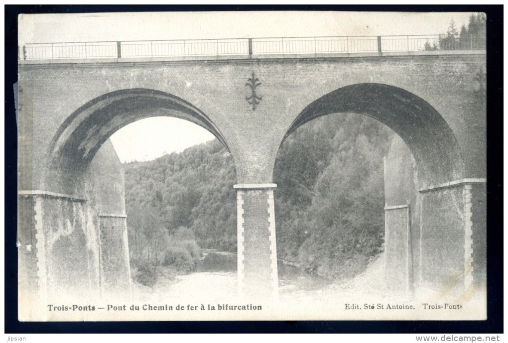 Cpa De Belgique Liège Trois Ponts -- Pont Du Chemin De Fer à La Bifurcation   FEV16 12 - Trois-Ponts