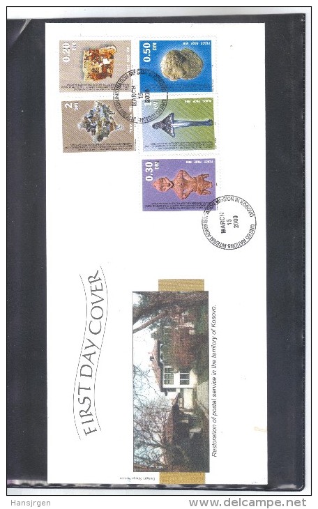 BOX595 UNO KOSOVO UNMIK  FDC  FIRST  DAY COVER   2000 MICHL  1/5 FDC Siehe ABBILDUNG - Brieven En Documenten