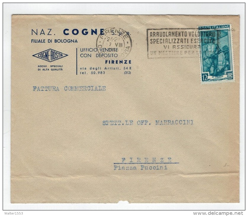 Repubblica Storia Postale Lavoro 12 Lire Isolato - 1946-60: Marcofilie