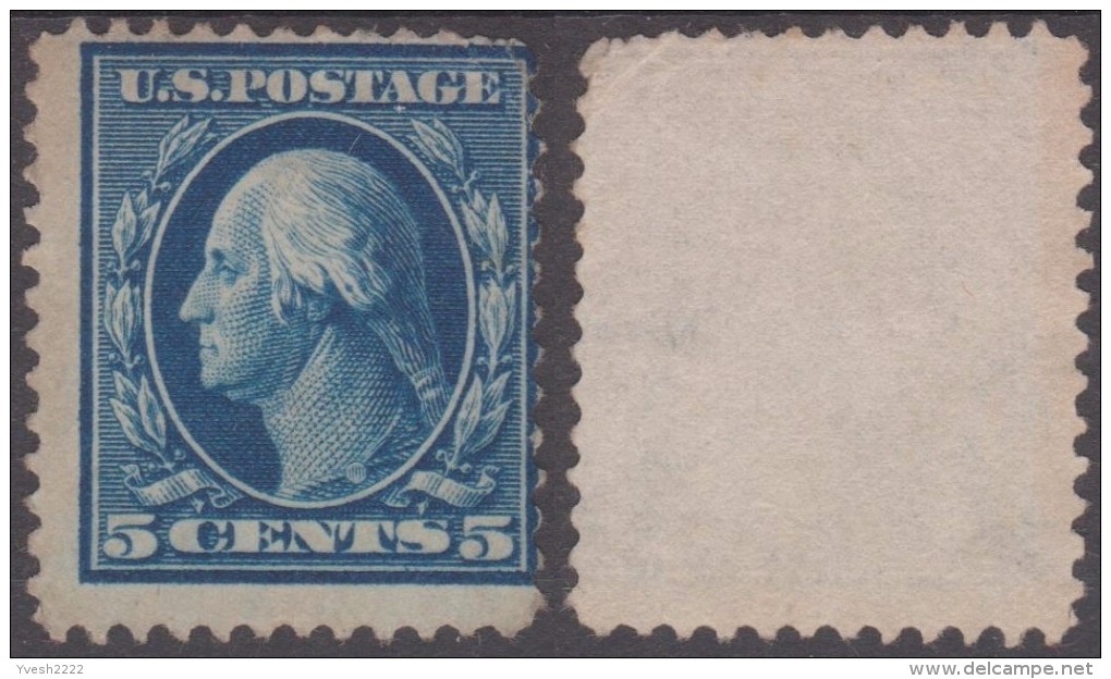 Etats-Unis 1911 Scott 378. Filigrane USPS Lettres Simples. George Washington, Neuf Sans Gomme - Unused Stamps
