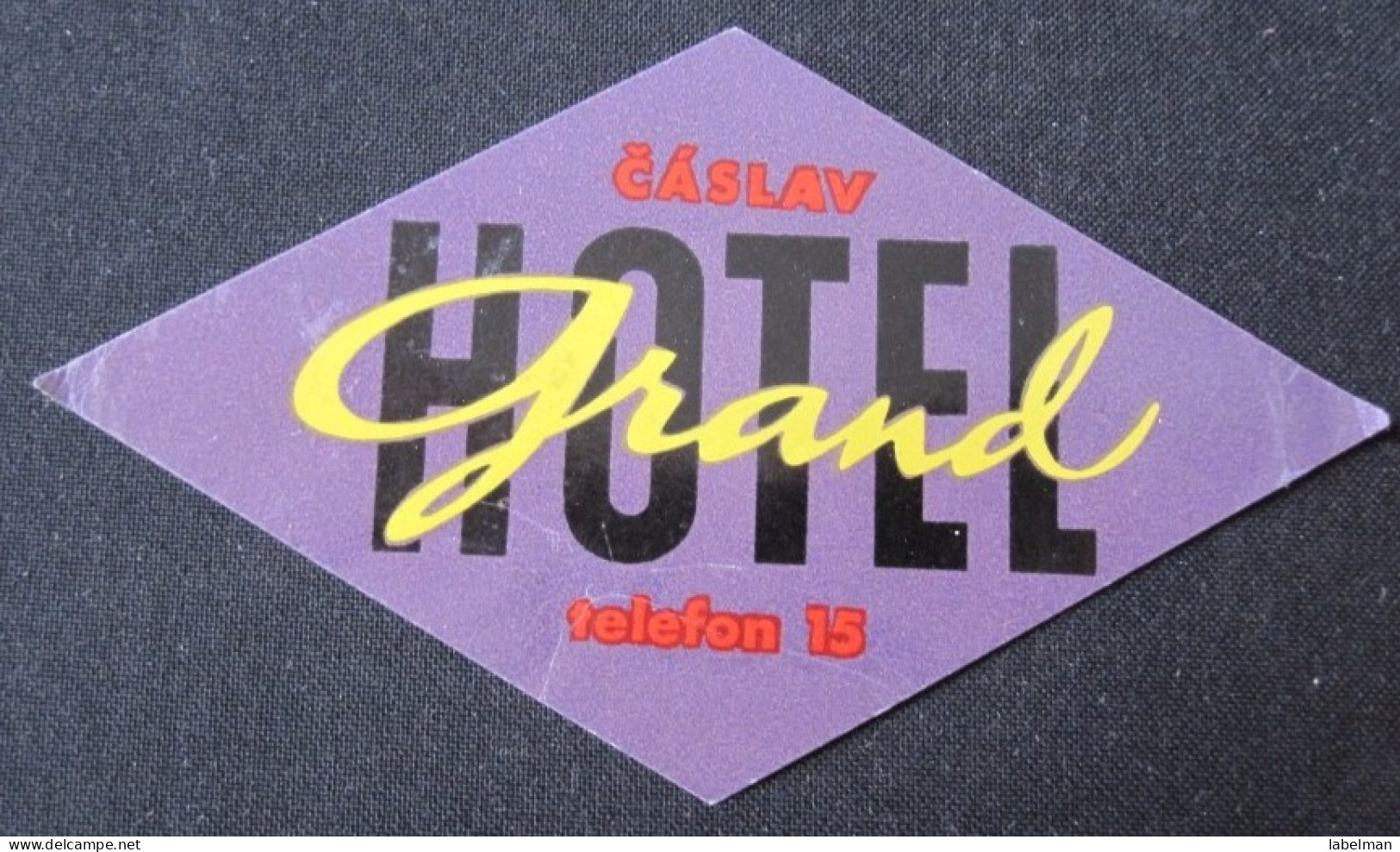 HOTEL CAMPING MOTEL PENSION GRAND CASLAV SERBIA SERVIA JUGOSLAVIA LUGGAGE LABEL ETIQUETTE AUFKLEBER DECAL STICKER - Etiketten Van Hotels