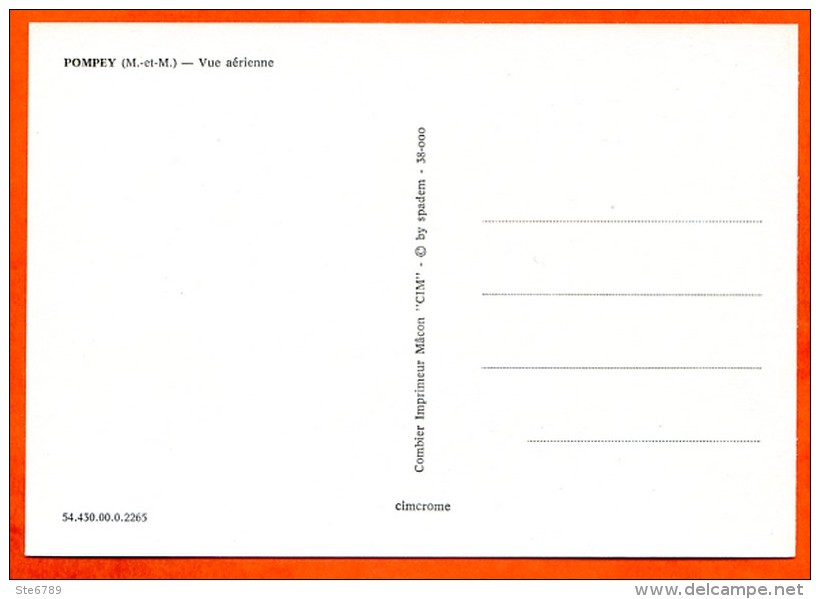 54 Meurthe &amp; Moselle POMPEY Vue Aérienne CIM TBE (scan Recto Verso) - Altri & Non Classificati