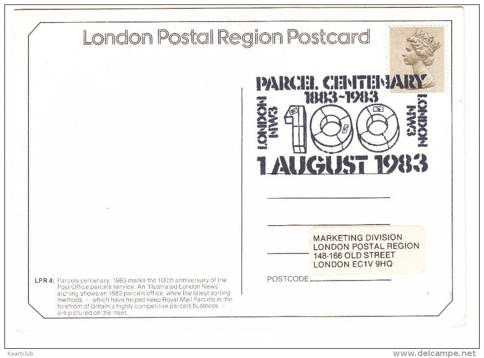 An 'Illustrated London News' Etching Shows An 1883 Parcels Office - SPECIAL POSTMARK 'Parcel Centenary 1983' - Post