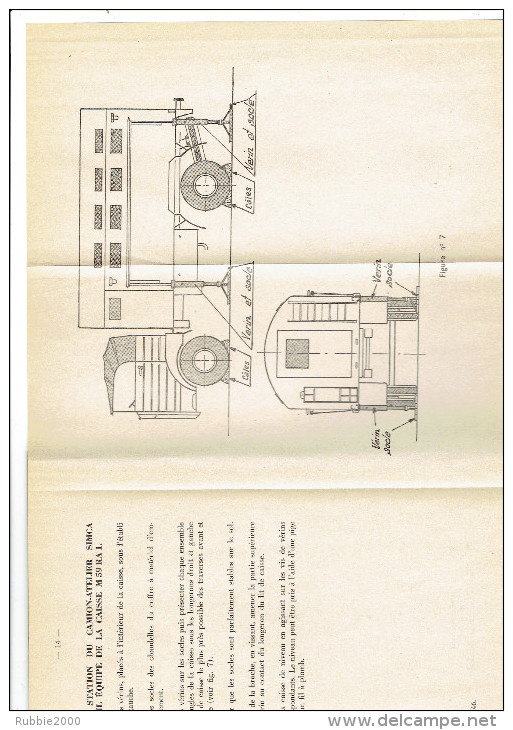 NOTICE EMBARQUEMENT SUR VOIE FERREE CAMION SPECIALISE SIMCA F 594 WMC ET WML AVEC CAISSE M 59 CAMION ATELIER MAT 2623 - Fahrzeuge