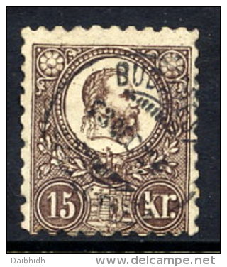 HUNGARY  1871  15 Kr. Brown, Used.  Michel 12a - Oblitérés