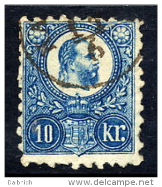 HUNGARY  1871  10 Kr.  Blue, Used.  Michel 11a - Usado
