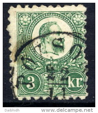 HUNGARY  1871  3 Kr. Green, Used.  Michel 9a - Gebruikt