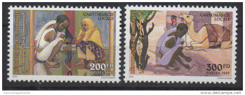 Djibouti Dschibuti 1997 Mi. 635-636 ** Neuf MNH Cartomancie Locale Dromadaire Fauna Fortune Telling RARE ! - Dschibuti (1977-...)