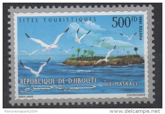 Djibouti Dschibuti 1998 Mi. 673 ** Neuf MNH Iles Maskali Insel Island Mouettes Oiseaux Vögel Birds RARE ! - Dschibuti (1977-...)