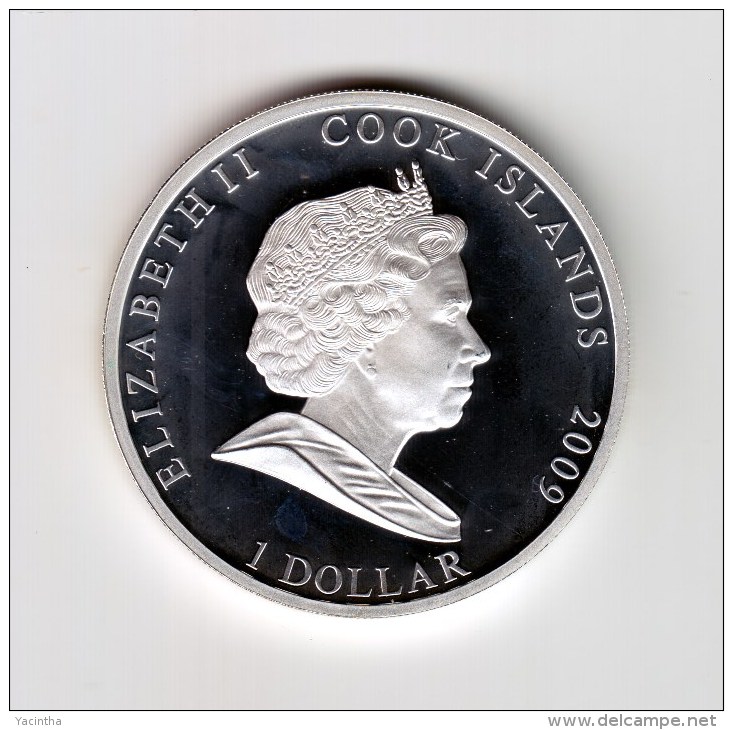 @Y@  Cookeilanden  Wunder Of Nature / The Artic Silver Plated 1 Dollar 2009 (3030) - Cook