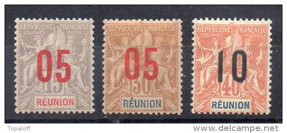 Réunion N° 73 - 76 - 77 - Neufs Charniere - Nuovi