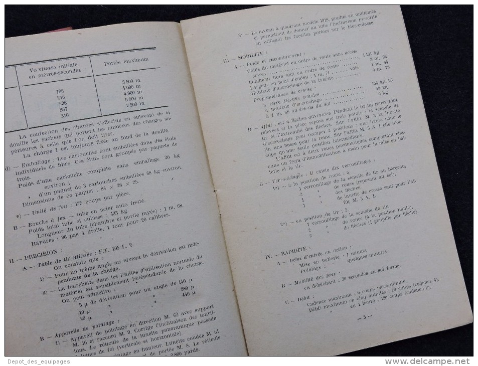 LOT 2 MANUELS OBUSIER U.S. de 105 MM - datés 1949 & 1951